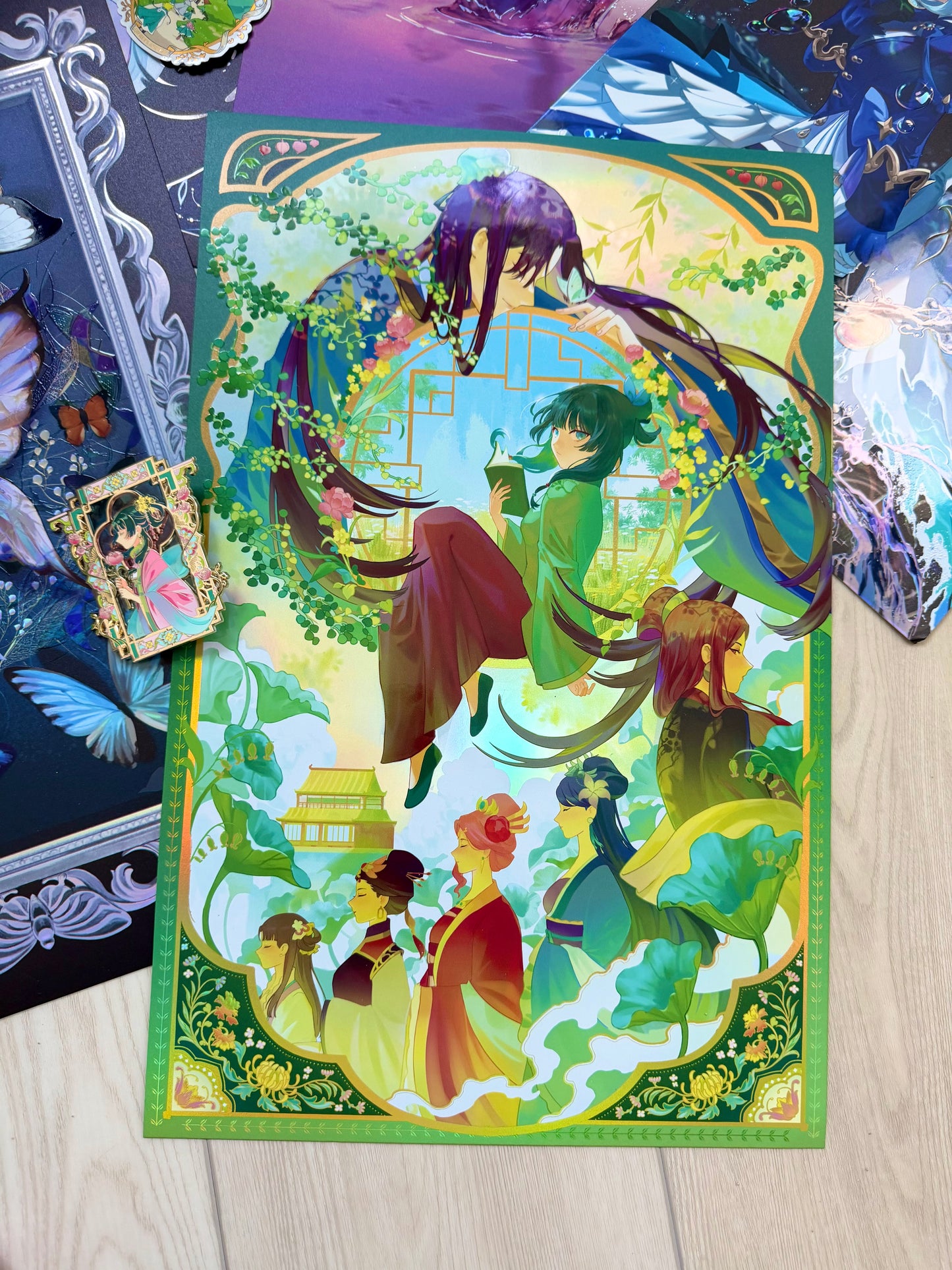 Apothecary Diaries 11x17 Print Holographic Gold Foil + UV Spot gloss