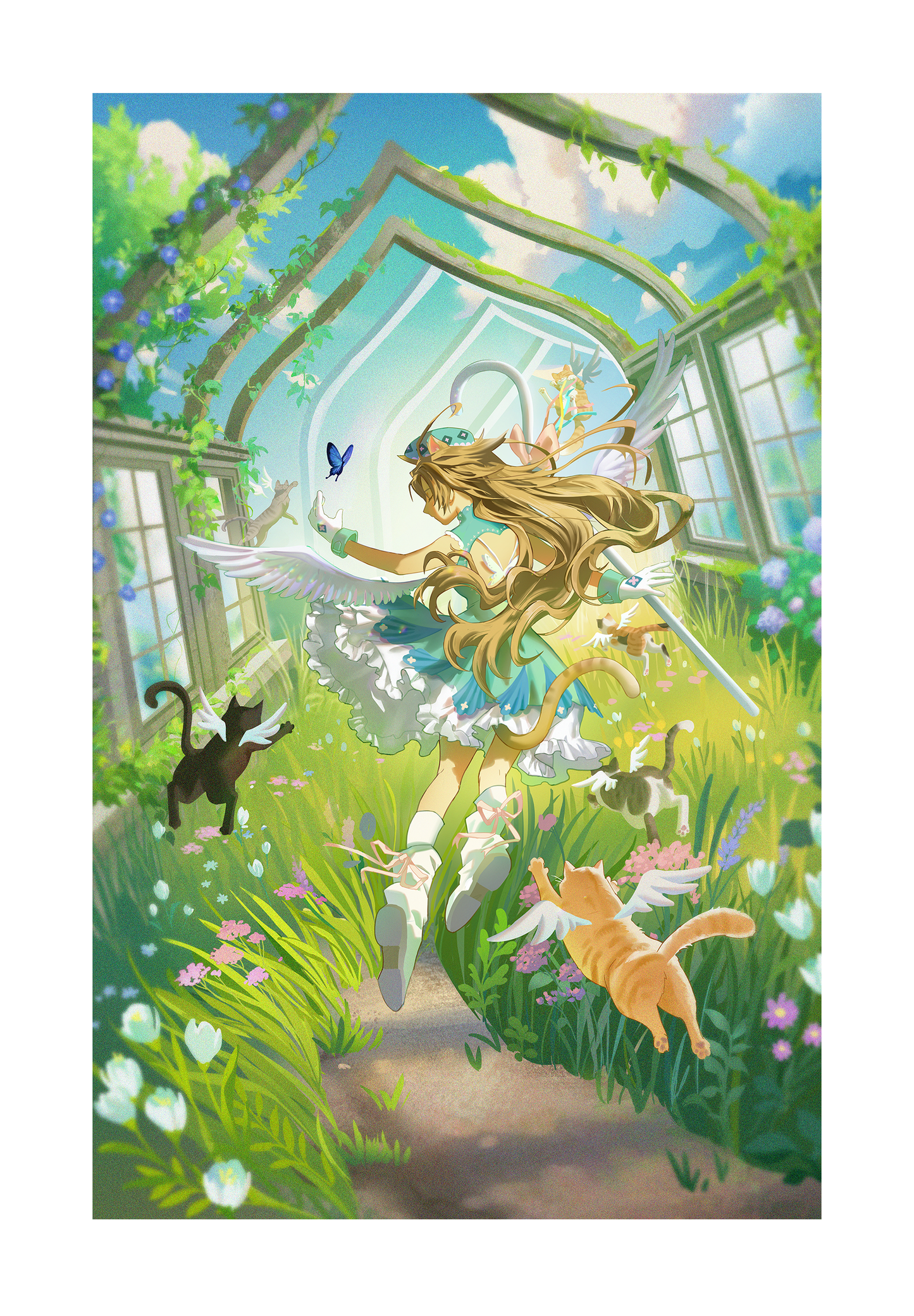 11x16 Cat Heaven Anime Print