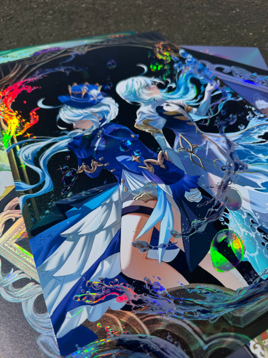 Genshin Impact Focalors and Furina 11''x17'' Poster