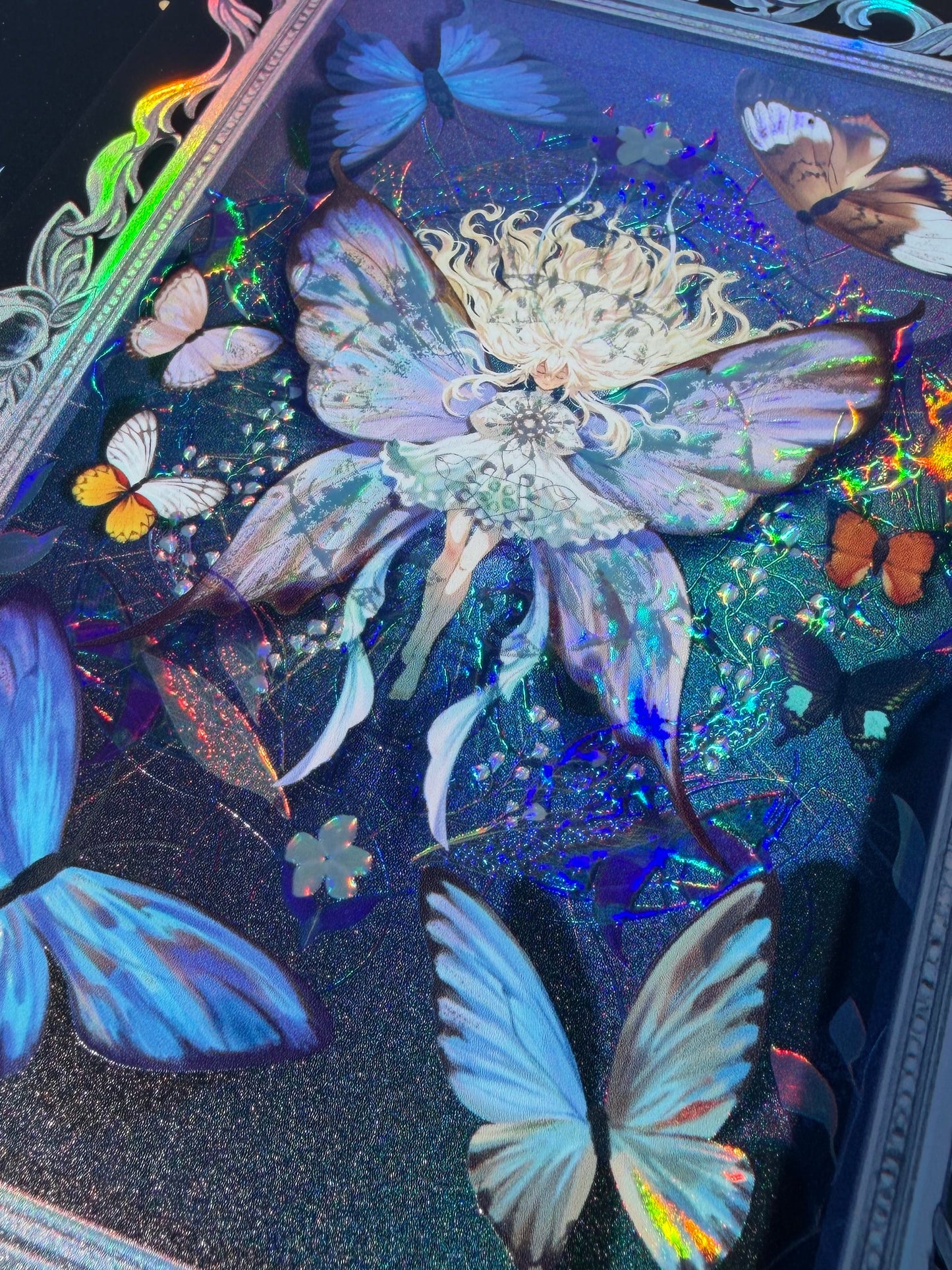 Framed Butterflies Holographic Foil + Double UV Spot Gloss