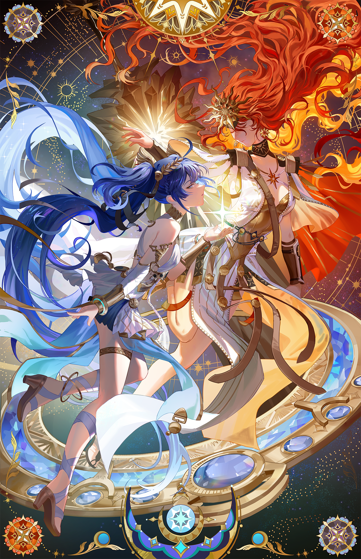 Wuthering Waves Augusta and Iuno 11x17 Gold Foil + Holographic Sheen + UV Spot Gloss Print