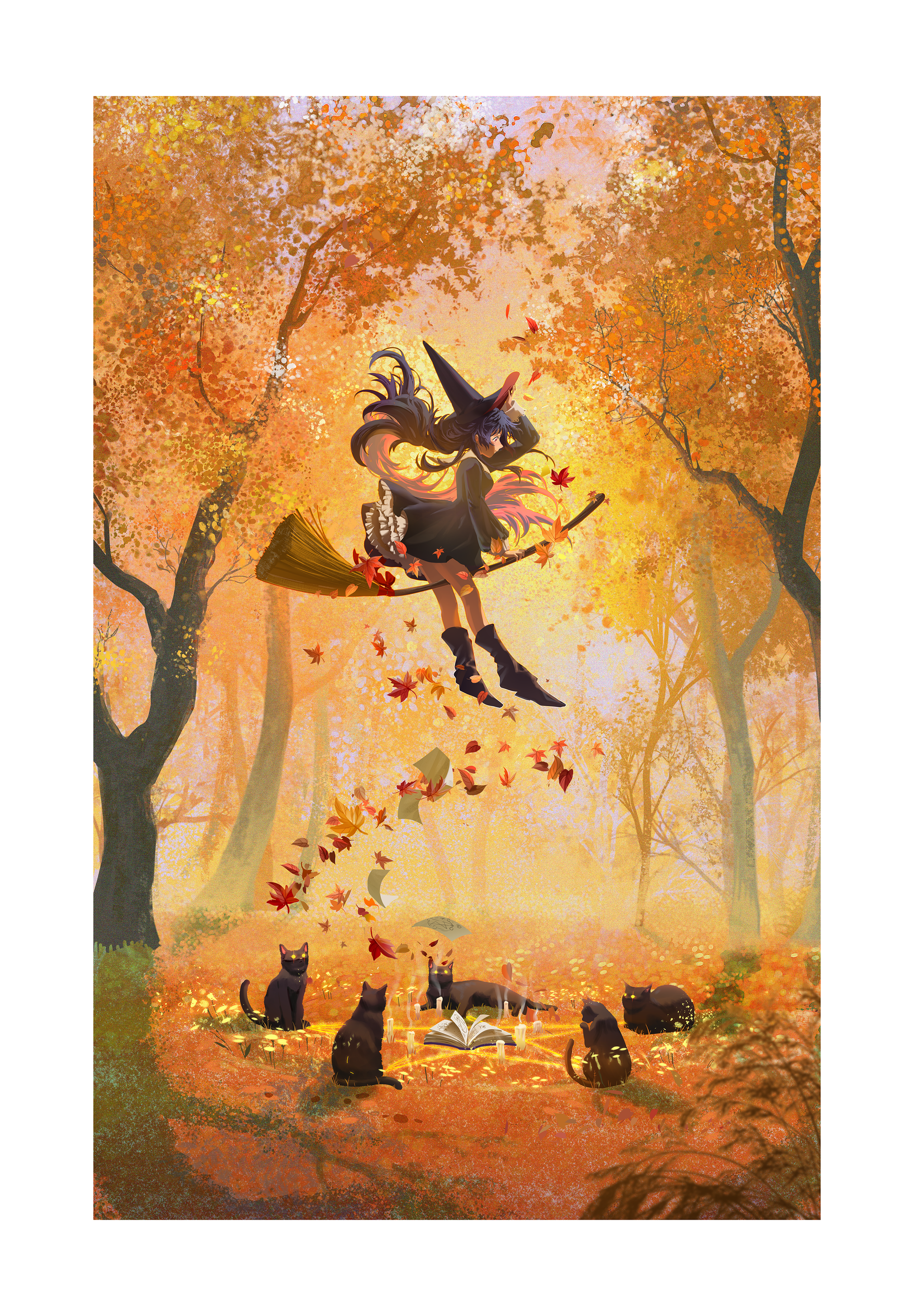 11''x16'' Black Cat Witch Poster – mieumiso