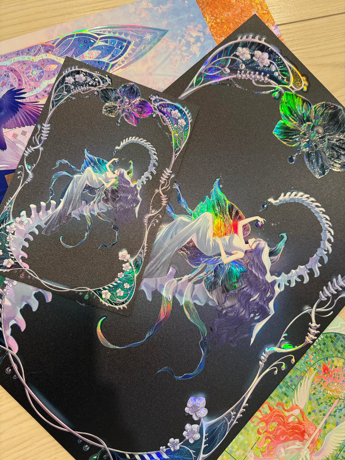 Ghost Orchid Original Illustration 11x17 Holographic Foil + UV Spot Gloss