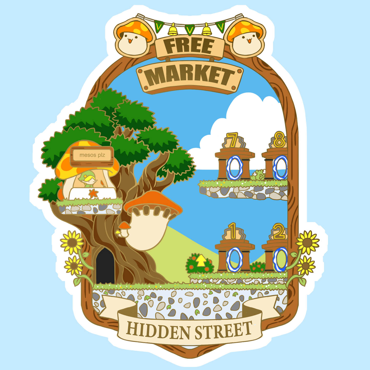 [13 Sticker Set] Maplestory Region Stickers