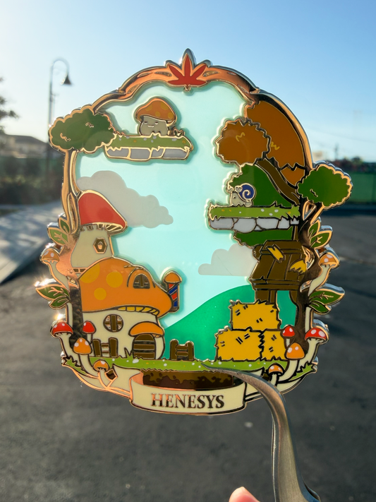 Nostalgic Maplestory Town Stained Glass Enamel Pins