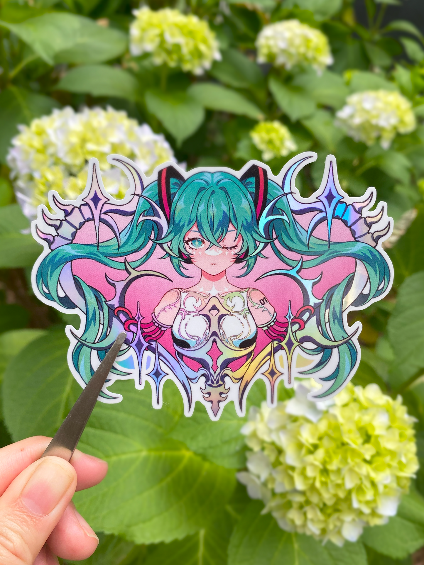 Cybersigilistic Miku Holographic Glossy Sticker