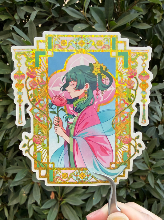 Apothecary Diaries Mao Mao Hanfu 3 inch Gold Foil Sticker