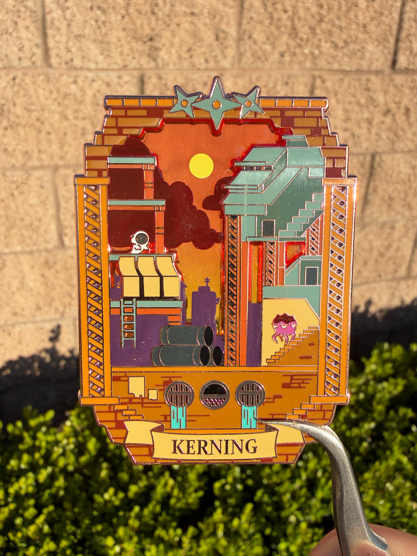 Nostalgic Maplestory Town Stained Glass Enamel Pins