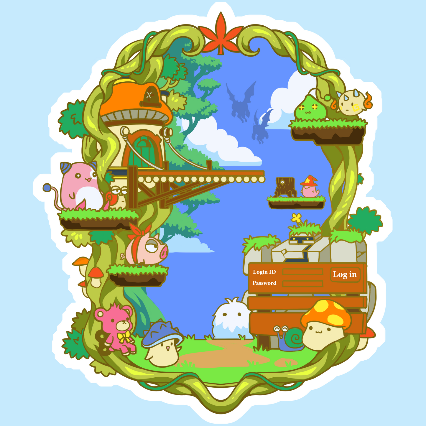 [13 Sticker Set] Maplestory Region Stickers