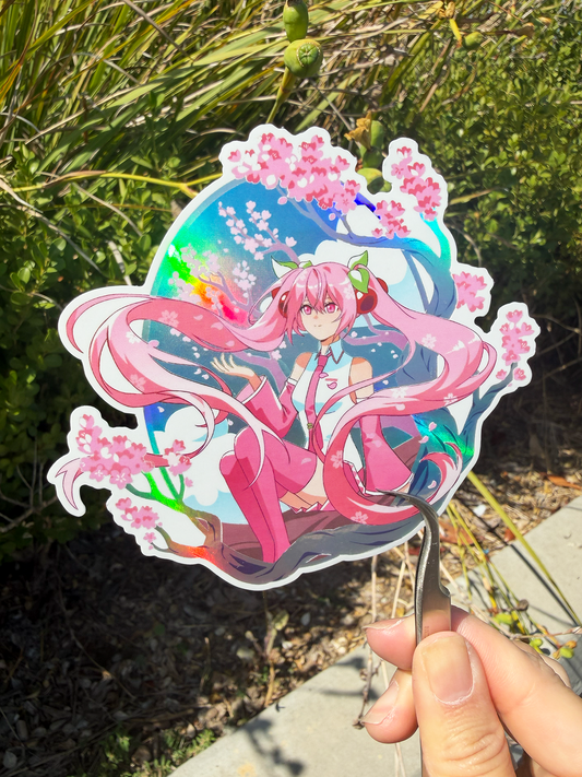 3 inch Sakura Miku Holographic Sticker