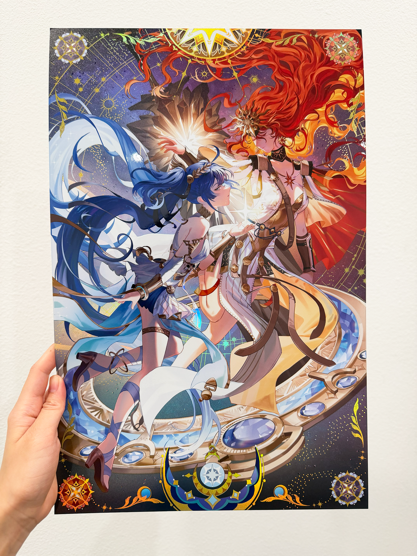 Wuthering Waves Augusta and Iuno 11x17 Gold Foil + Holographic Sheen + UV Spot Gloss Print