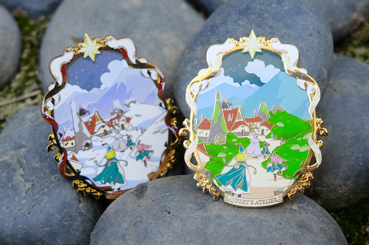 Witch Family Cottage Enamel Pin Bundle Winter + Spring