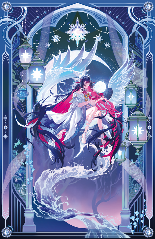 Genshin Impact Columbina 11x17 Holographic Foil + UV Spot Gloss Premium Print