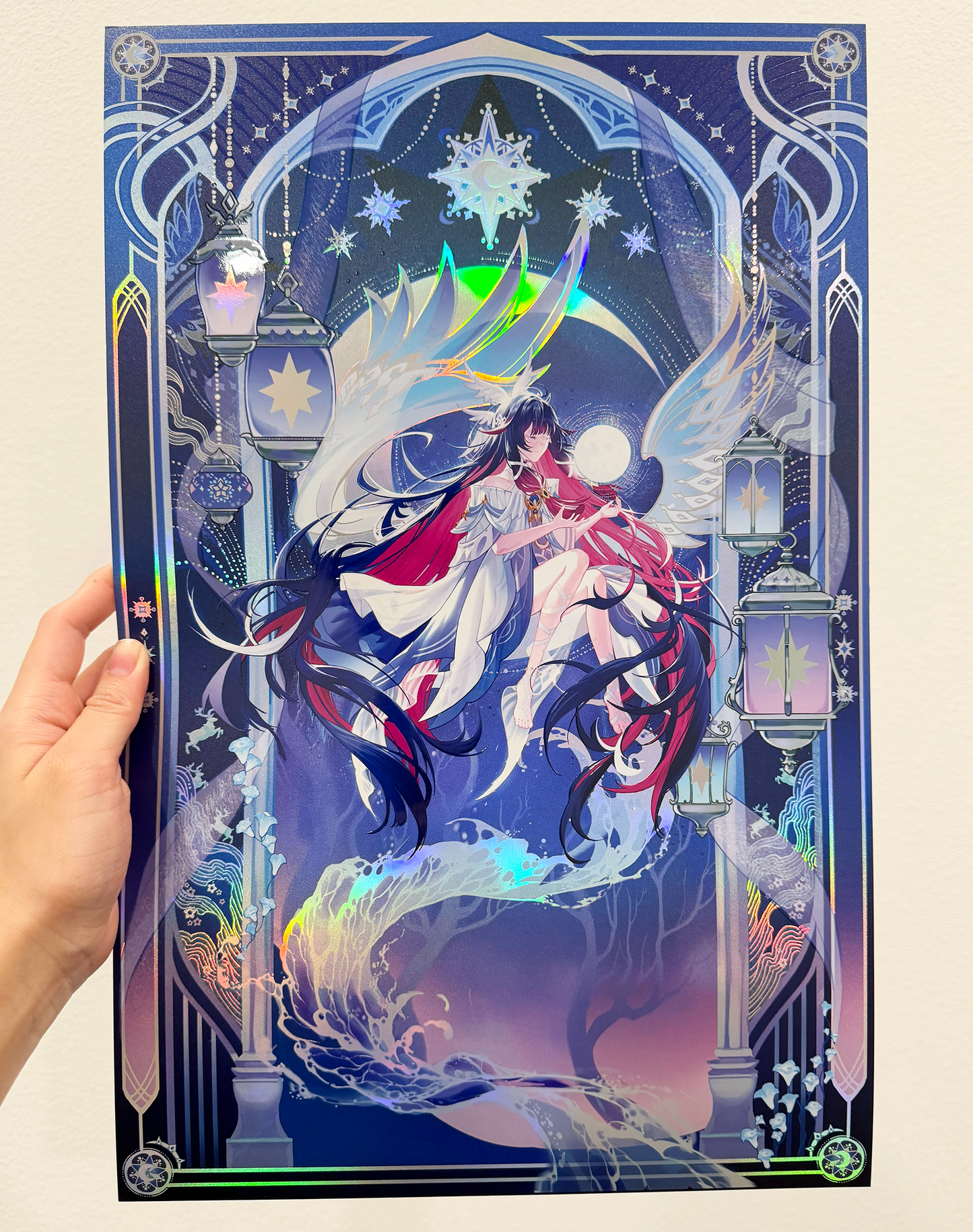 Genshin Impact Columbina 11x17 Holographic Foil + UV Spot Gloss Premium Print