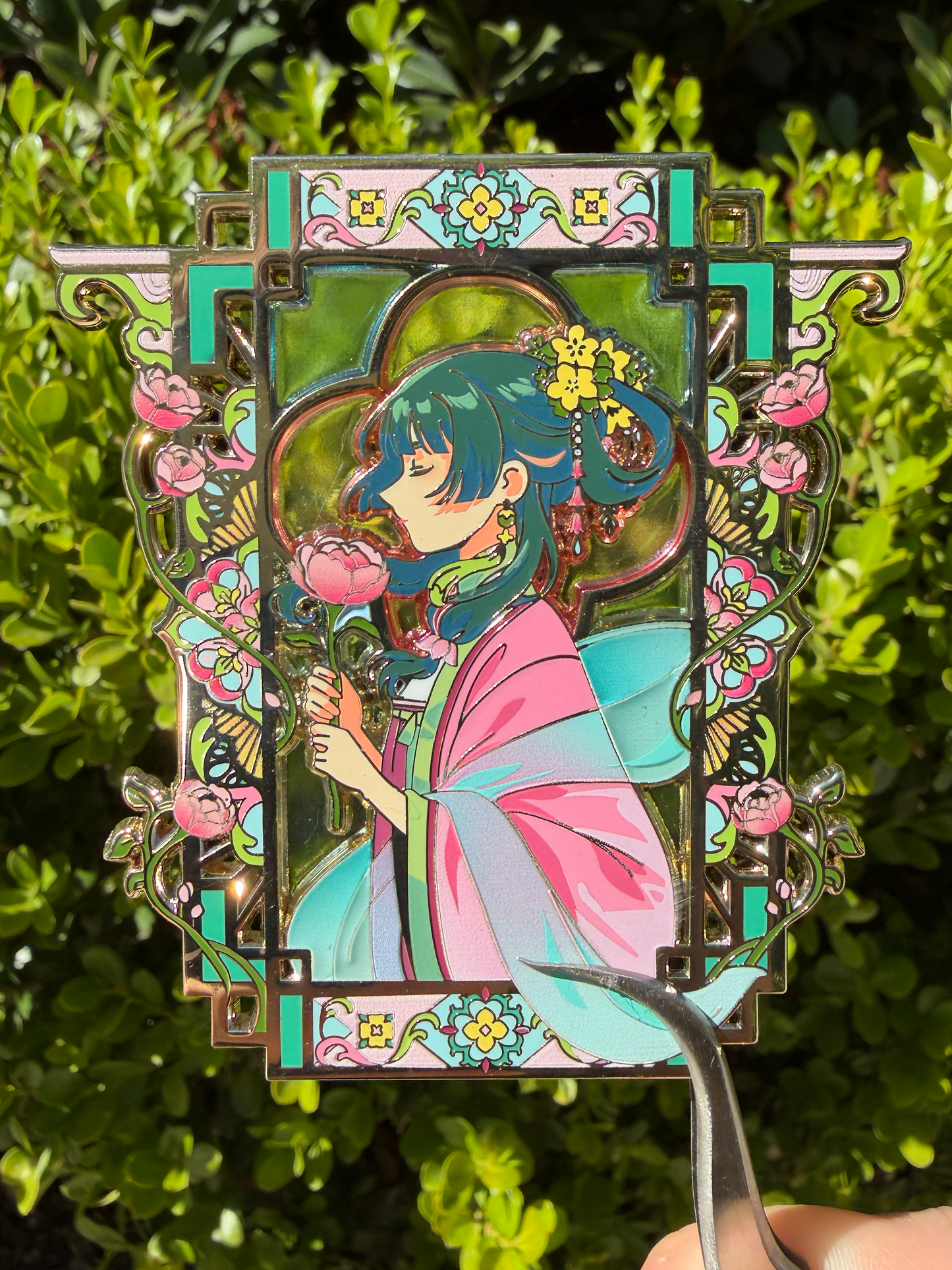 Apothecary Diaries Mao Mao Hanfu Stained Glass 3 inch Enamel Pin