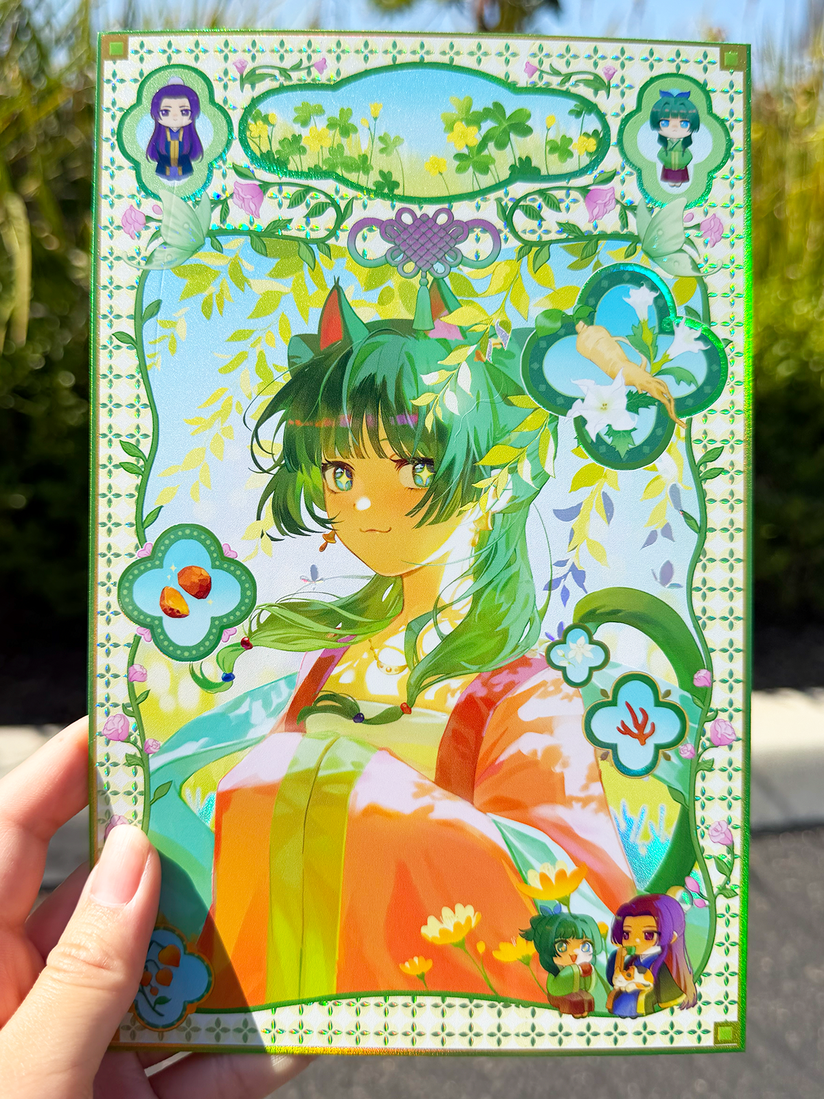 Apothecary Diaries Cat Mao Mao 11x17'' or 5.5x8.5'' Holographic Foil + UV Gloss Print